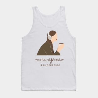 More Espress Less Depresso - Coffee Lover Print Design Tank Top